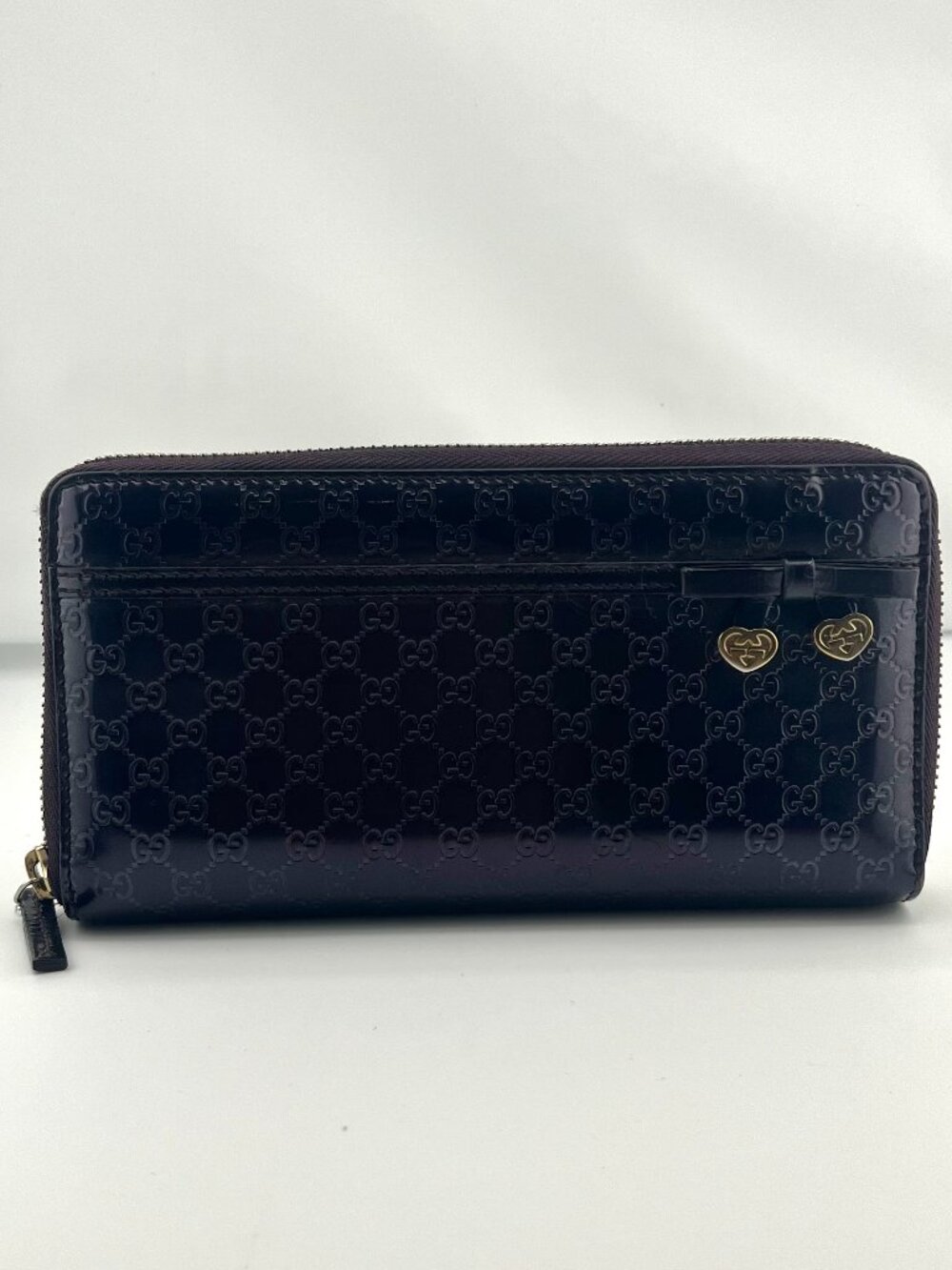 #R2 Gucci Micro Guccissima Patent Leather Wallet Dark Purple